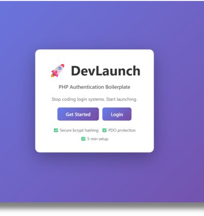 DevLaunch: PHP Auth Boilerplate