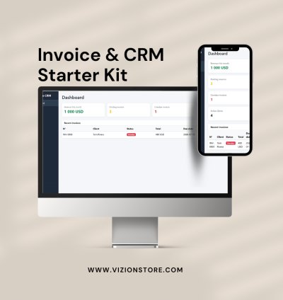 Invoice & CRM Starter Kit – CodeIgniter 4 | Auth, PDF, Payments