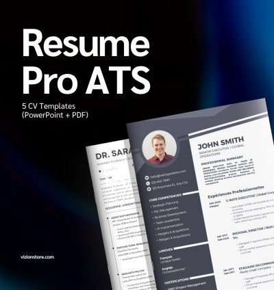 5 Professional ATS Resume Templates – Editable PowerPoint + PDF